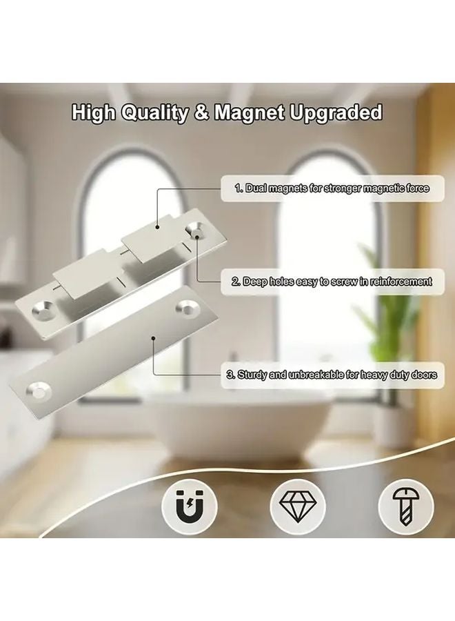 2Pcs 30 Pound Ultra Thin Magnetic Cabinet Lock Dual Sided Strong Hold For Wardrobe Closet - Image 3