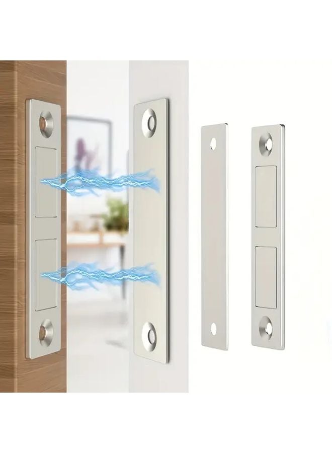2Pcs 30 Pound Ultra Thin Magnetic Cabinet Lock Dual Sided Strong Hold For Wardrobe Closet - Image 2