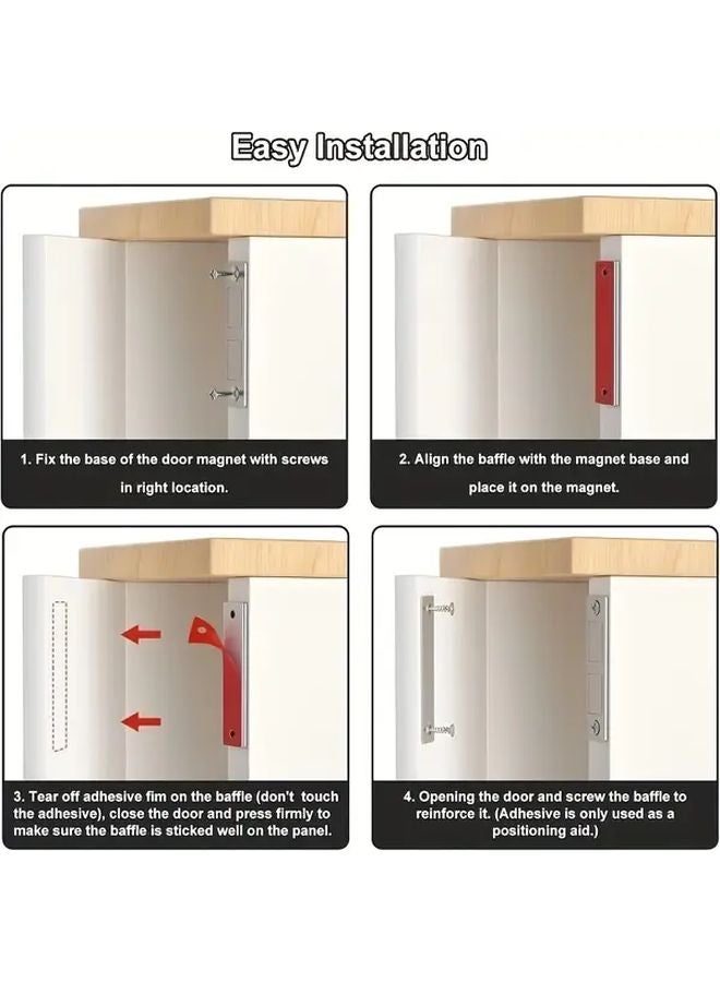 2Pcs 30 Pound Ultra Thin Magnetic Cabinet Lock Dual Sided Strong Hold For Wardrobe Closet - Image 5