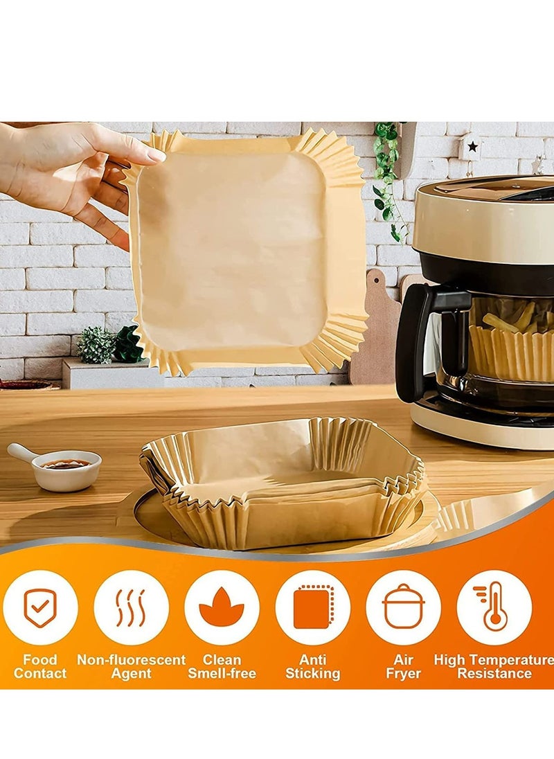 Mi VAZA - 20CM Air Fryer Liners Square, Baking Paper for Air Fryer Water-proof,Parchment Paper for Baking Roasting Microwave - Image 1