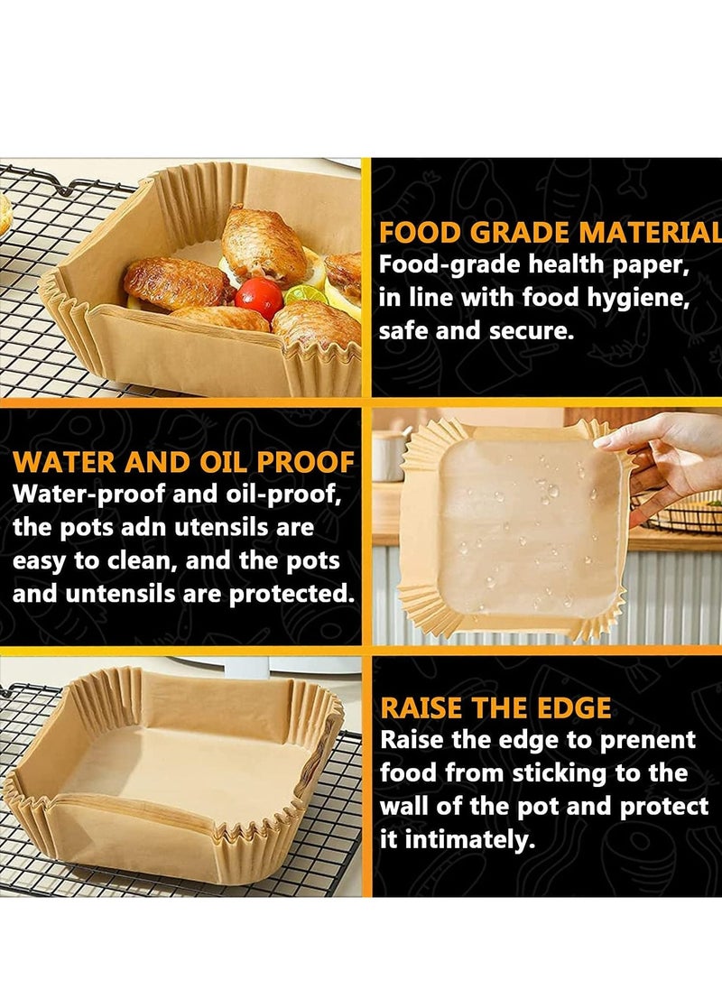 Mi VAZA - 20CM Air Fryer Liners Square, Baking Paper for Air Fryer Water-proof,Parchment Paper for Baking Roasting Microwave - Image 1