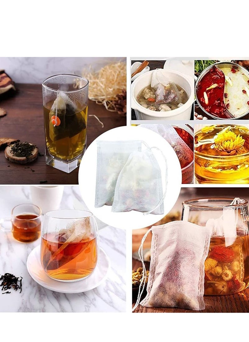 Generic 100Pcs Disposable Tea Filter Bags, Fillable Tea Bag Tea Bag Organizer, Drawstring Filter Paper Tea Bags for Loose Tea, Coffee, Spices, Herbs, DIY Floral Tea, Herbal Tea DIY (5 * 7cm)  - Image 5