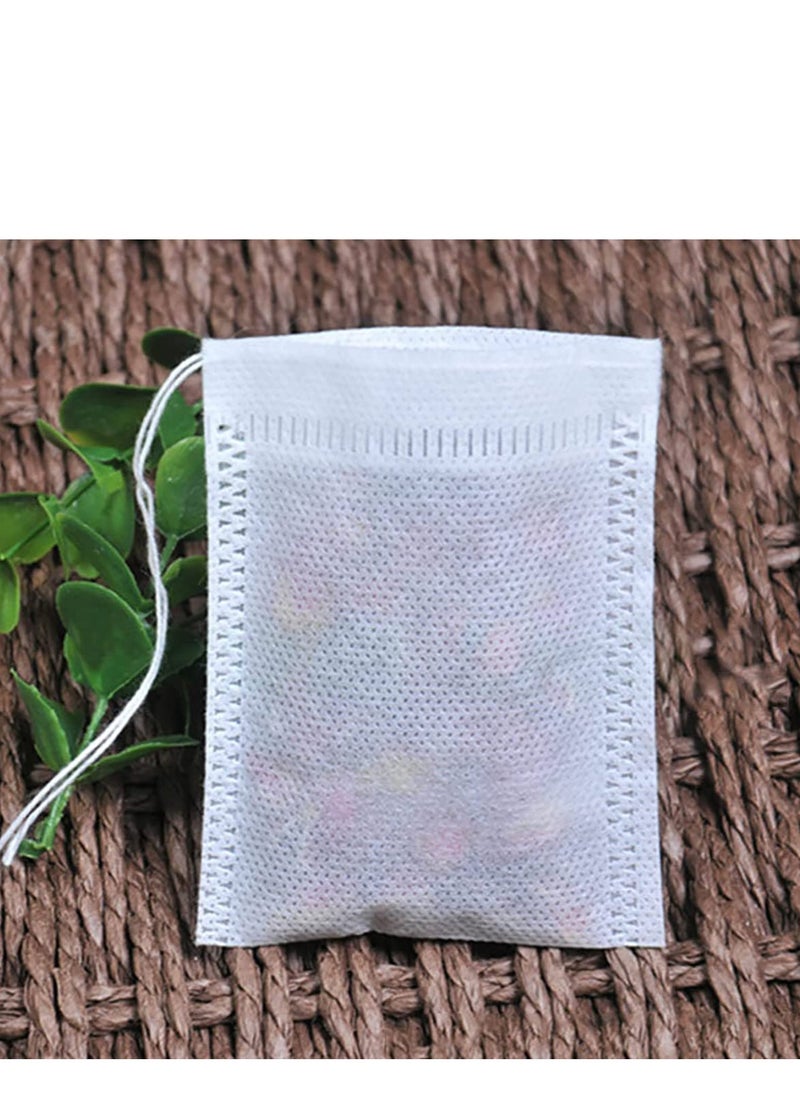 Generic 100Pcs Disposable Tea Filter Bags, Fillable Tea Bag Tea Bag Organizer, Drawstring Filter Paper Tea Bags for Loose Tea, Coffee, Spices, Herbs, DIY Floral Tea, Herbal Tea DIY (5 * 7cm)  - Image 2