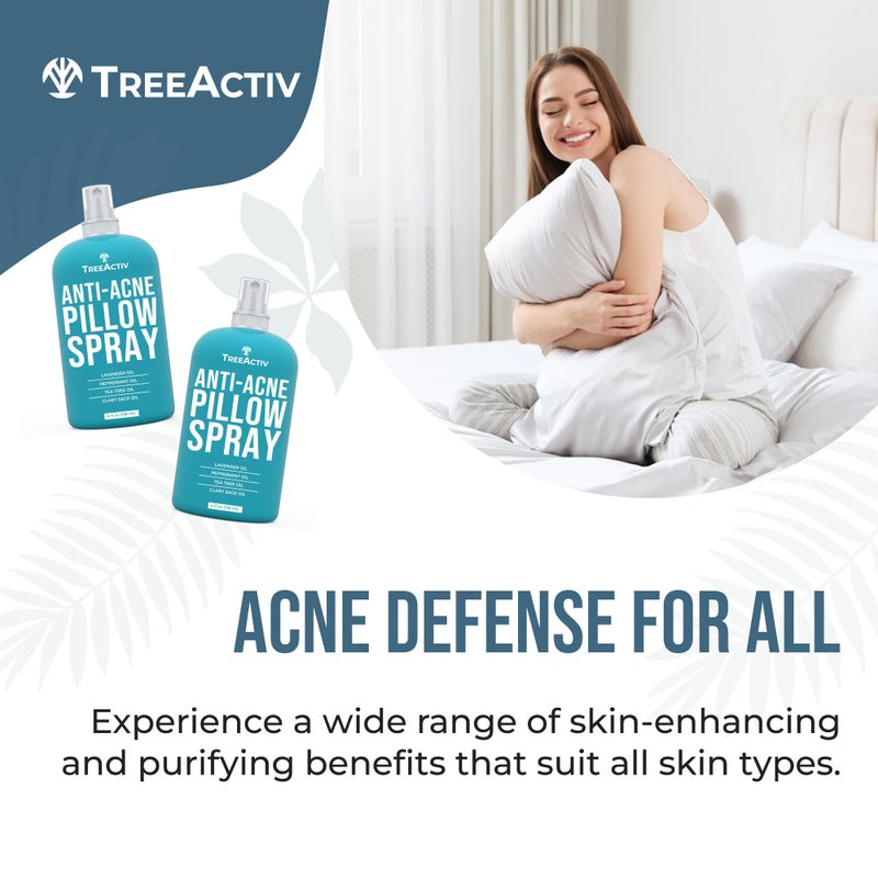 TreeActiv Anti-Acne Pillow Spray, 4 fl oz, Lavender Sleep Spray, Pure Essential Oil Air Freshener, Pillow Linen Spray for Bedding, Aromatherapy Lavender for Sleep, 1000 Sprays - Image 3