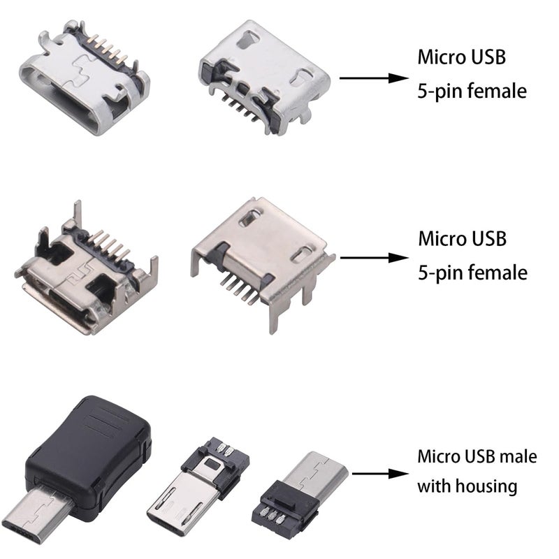 Teansic 180PCS Connector Assortment Kit â€“ 16 Models (Micro USB, USB 2.0 Female, USB 3.0 Male, Type C) â€“ Socket Plug Kit for Electronics, DIY, and Repairs - Image 5