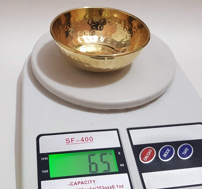 Pure Source India Brass Hammered Hand Made Bowl (3.75 Inch, Golden) - Set of 2 Pcs, 0.150 Kilogram - Image 5
