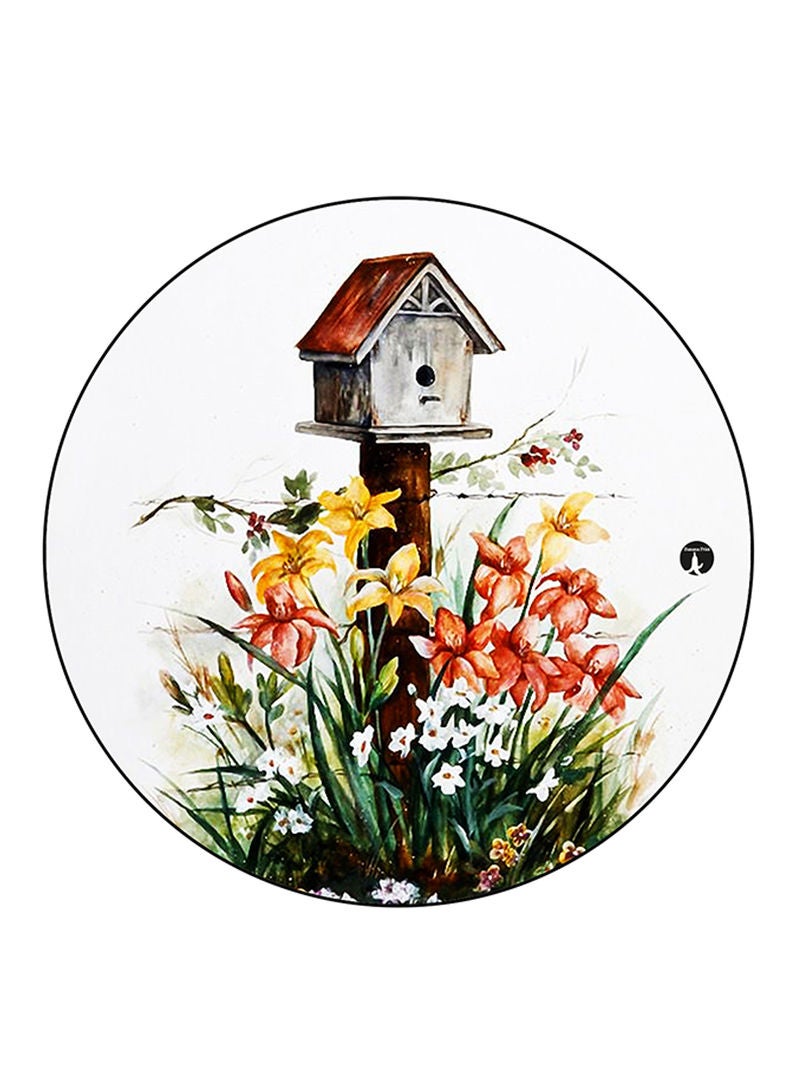 Vintage Art Printed Mouse Pad Round  Multicolour