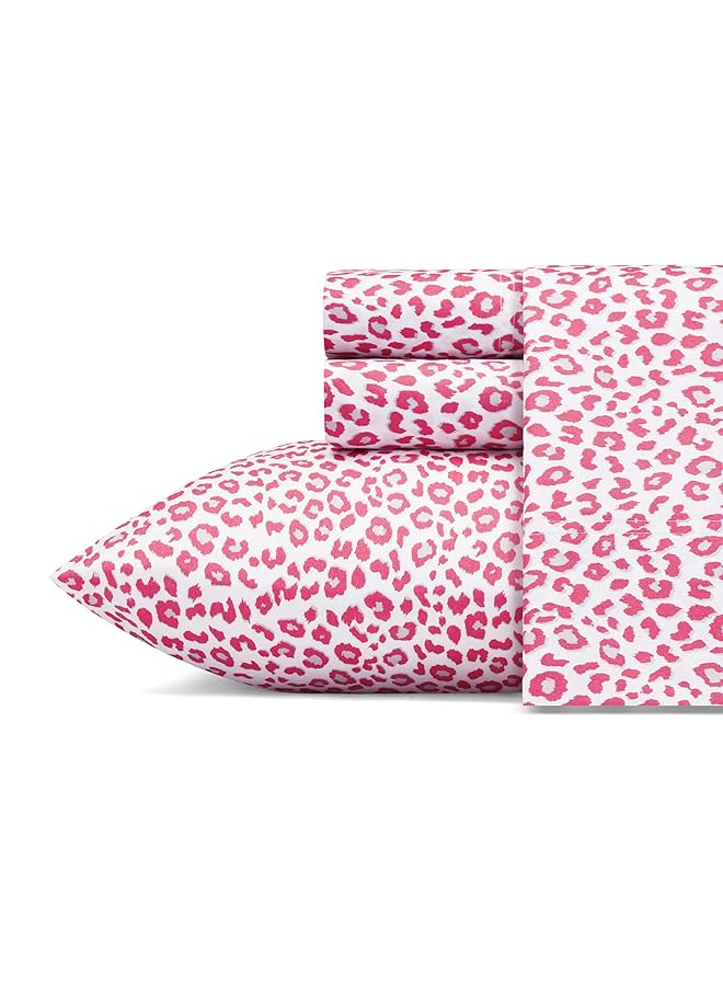 بتسي جونسون ملاءات سرير كوين ناعمة وخفيفة الوزن ومقاومة للبهتان والتجاعيد بنقشة جلد النمر - Image 1