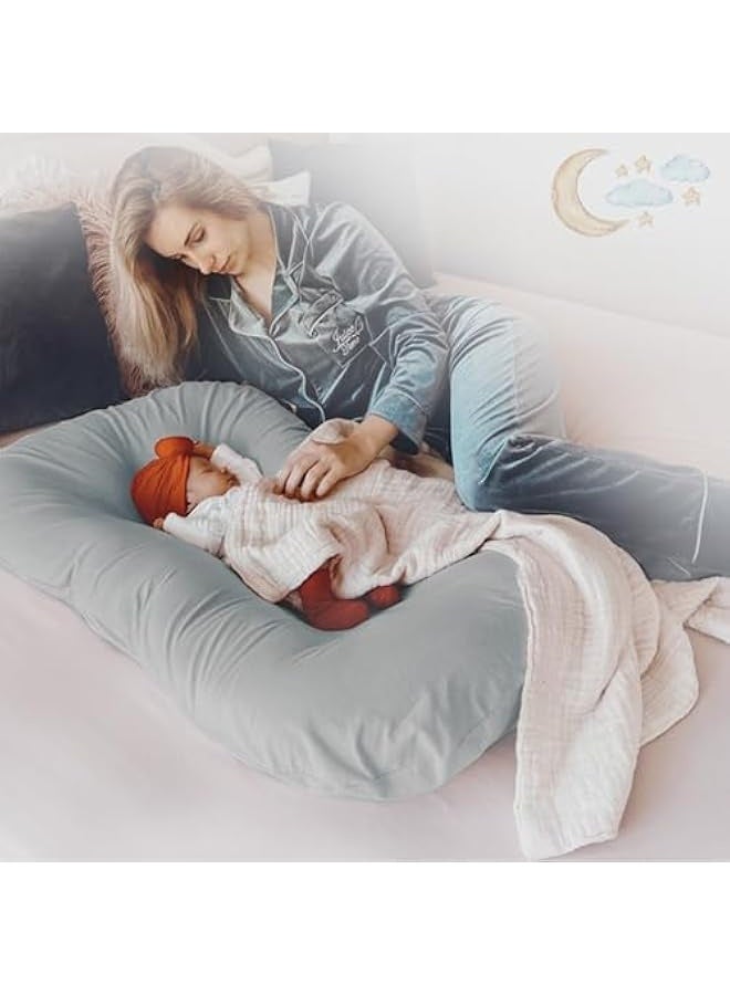 Baby Nest for Newborn, 0-12 Month Baby Nest Cover with 100% Cotton Muslin Cover, Portable Nest Sleeper Cover for Infant, Breathable  Natural Baby Lounger (Light Brown) - Image 2