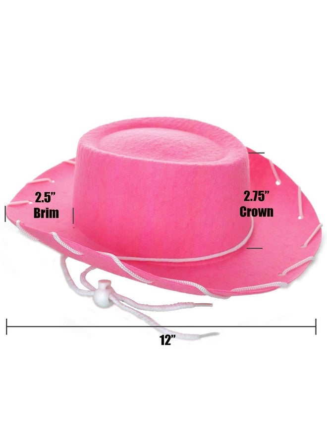 GiftExpress GiftExpress Pink Felt Cowboy Hat with Chin Strap - Cowgirl Costume Accessory for USA Western Rodeo Theme Party & Pretend Play - Young Boy & Girls, Child Size  - Image 1