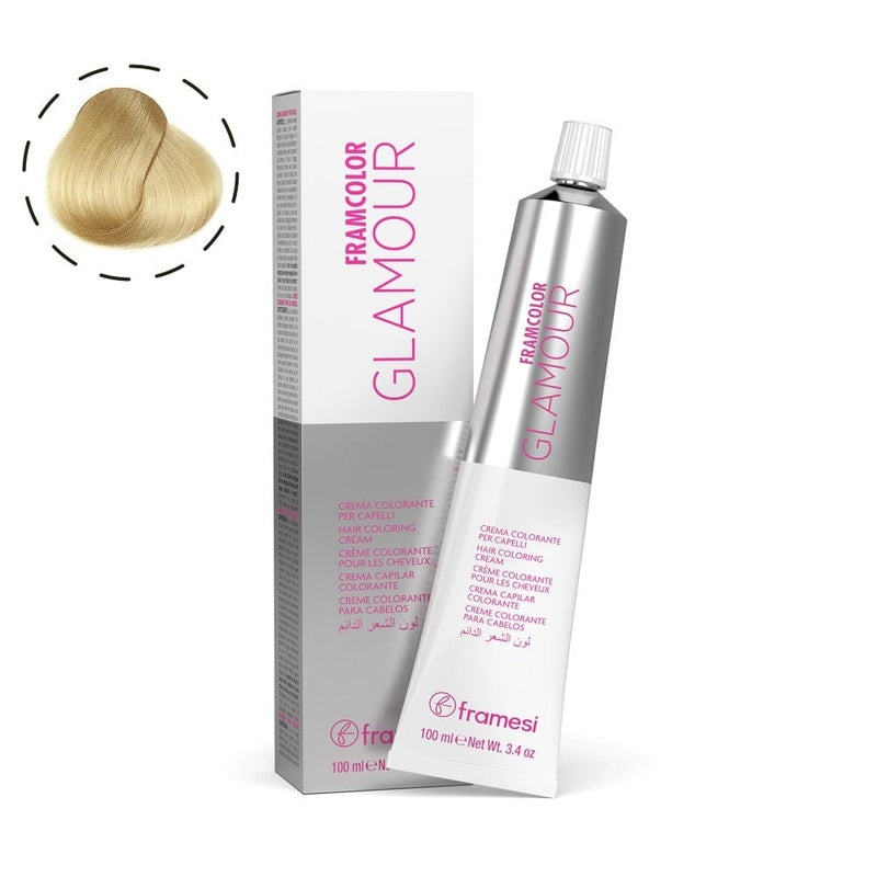 Framesi Morphosis Framesi FramColor Glamour 12.3 Ultra Light Golden Blonde 100ml – Maximum Lift Golden Platinum Hair Color - Image 1