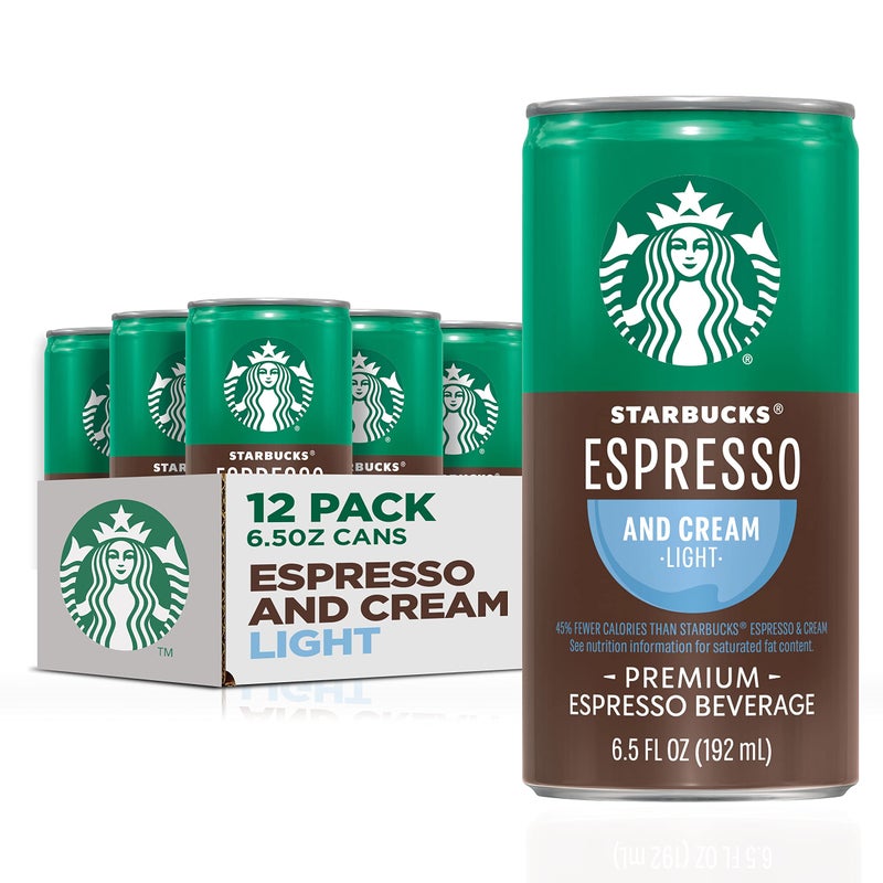 Starbucks Ready to Drink Coffee, Espresso & Cream Light , 6.5oz Cans (12 Pack) (Packaging May Vary) - Image 1