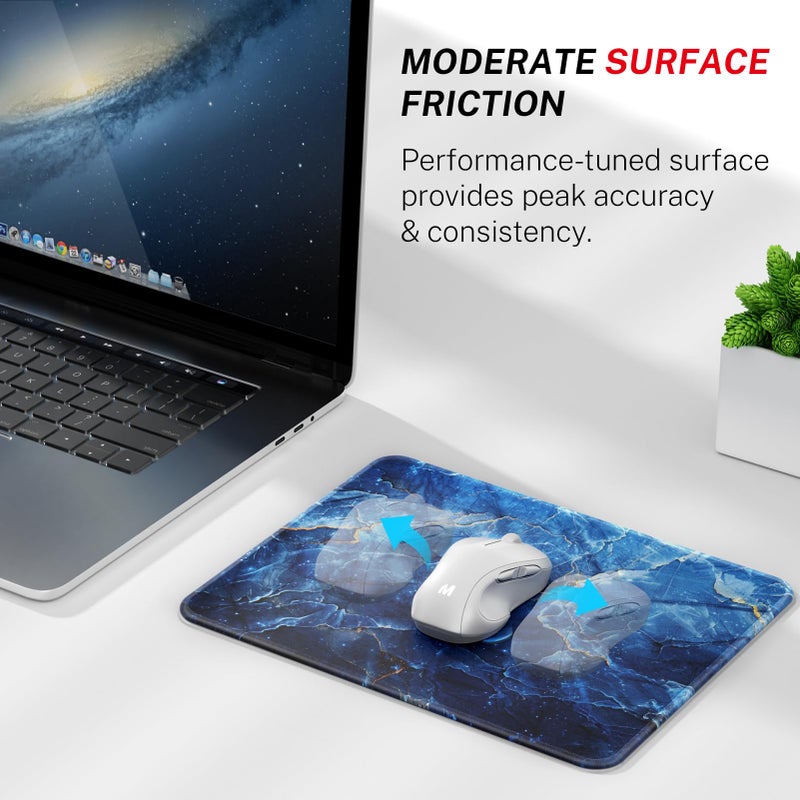 MROCO Mouse Pad [30% Larger] with Anti-Fray Stitched Edges, Premium-Textured Waterproof Surface, Non-Slip Rubber Base, Computer & Gaming Mouse Mat for Laptop, Office & Home, 8.5 x 11 in, Ocean Marble - Image 2
