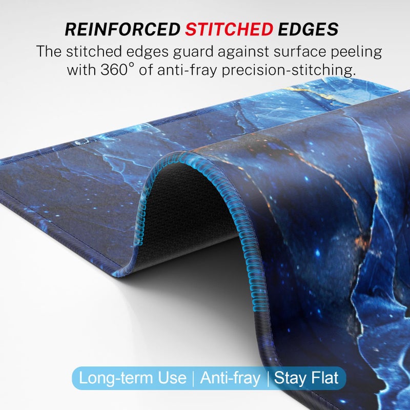 MROCO Mouse Pad [30% Larger] with Anti-Fray Stitched Edges, Premium-Textured Waterproof Surface, Non-Slip Rubber Base, Computer & Gaming Mouse Mat for Laptop, Office & Home, 8.5 x 11 in, Ocean Marble - Image 3