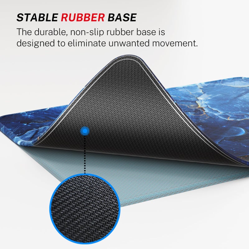 MROCO Mouse Pad [30% Larger] with Anti-Fray Stitched Edges, Premium-Textured Waterproof Surface, Non-Slip Rubber Base, Computer & Gaming Mouse Mat for Laptop, Office & Home, 8.5 x 11 in, Ocean Marble - Image 4
