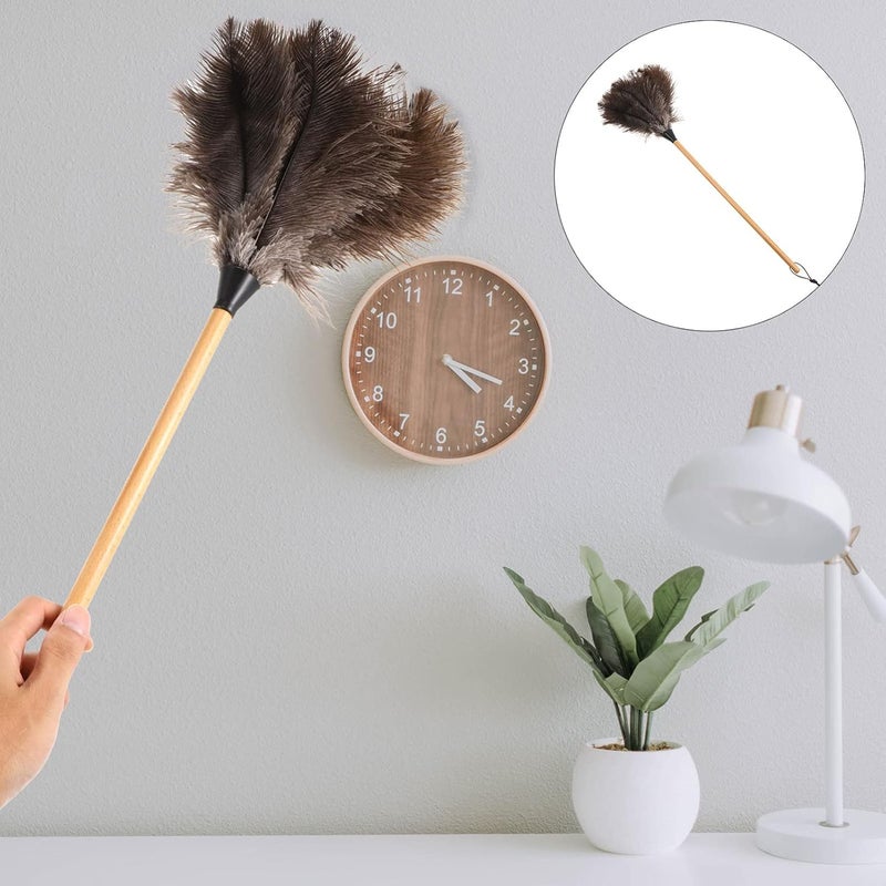 woobles Black Ostrich Feather Duster for Car Interior Exterior Blinds Kitchen Keyboard Office Cleaner Fluffy Duster - Image 5