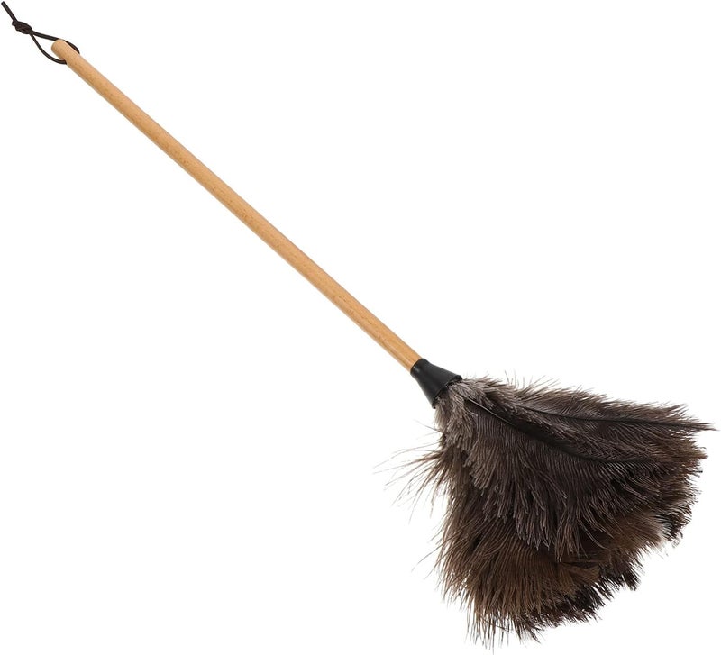 woobles Black Ostrich Feather Duster for Car Interior Exterior Blinds Kitchen Keyboard Office Cleaner Fluffy Duster - Image 1