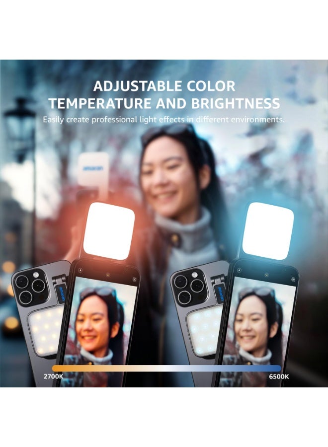 Amaran Go Mini Phone Light Magnetic LED with Dual Mirror, Adjustable 2700K–6500K, 10 Lighting Effects, USB-C Fast Charging – Charcoal - Image 5