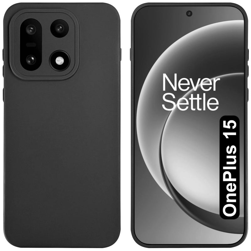 SBMS Silicone Back Cover Case for OnePlus 15 5G | Soft Micro-Fibre Lining Inside | Camera Protection Bump | Shockproof Back Cover Case for OnePlus 15 5G (Candy Cloth_Black) - Image 1