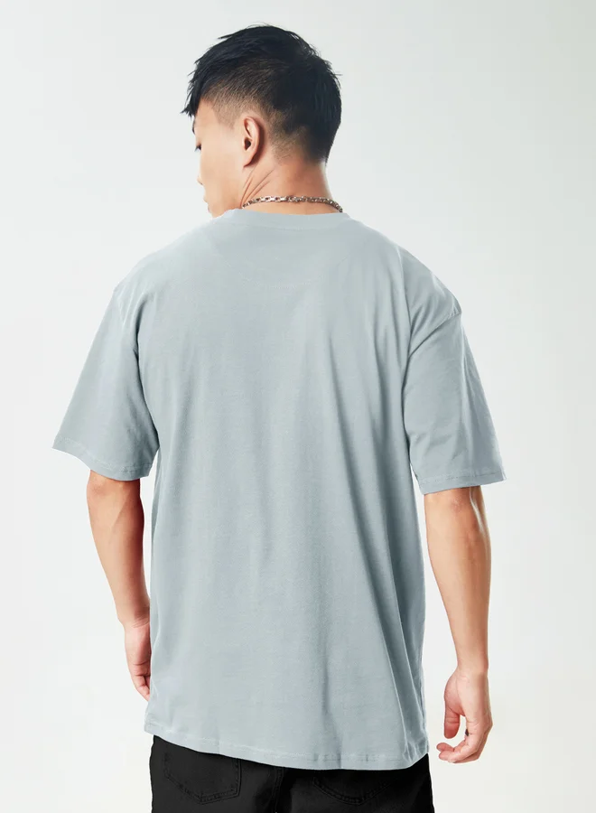 The Souled Store The Souled Store Basic Pearl Coloured Oversized T-Shirts for Men and Boys