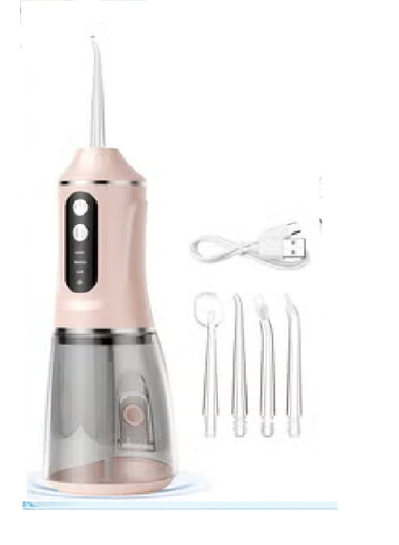 Oral For a Beautiful Smile - Upgraded Water Flosser - Portable Cordless Dental Flosser - 3 Cleaning Modes - 4 Multiple Nozzles - 380ml Capacity (Pink) - Image 3