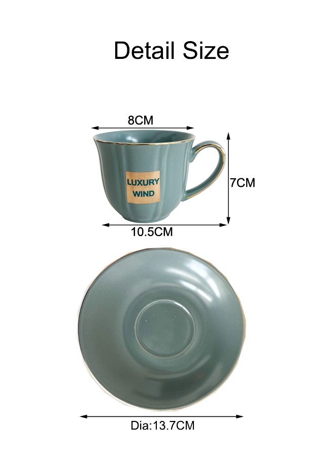 XIANGYU Coffee Tea Cup And Saucer Set Ceramic - Image 3