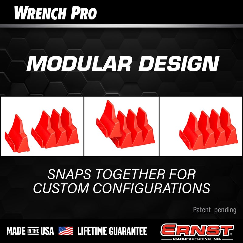 Ernst Manufacturing Wrench Pro - Modular Wrench Organizer for 20 Wrenches with Anti-Slip Cleats - Made in the USA - Image 4