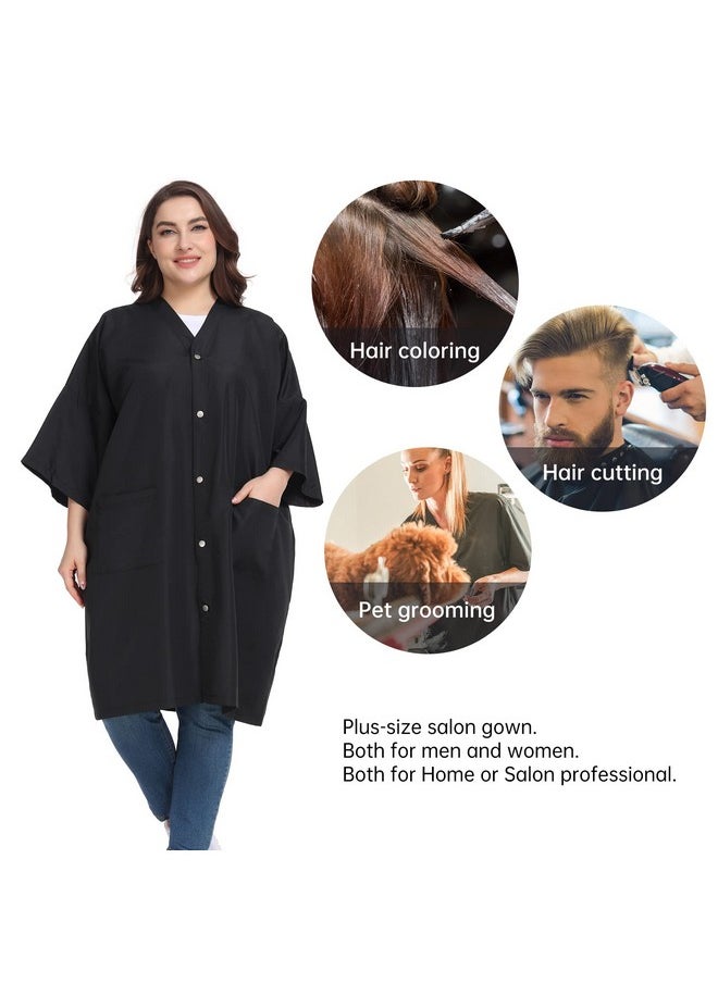 Perfehair PERFEHAIR Salon Client Gown Capes - Plus Size Hair Coloring Wrap Kimono Style for Women & Men, Hair Stylist, Dog Grooming Smock with 2 Pockets, 5 Snap Closures, Lightweight & Soft  - Image 5