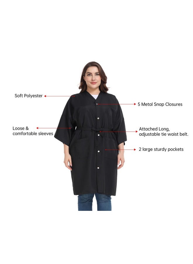 Perfehair PERFEHAIR Salon Client Gown Capes - Plus Size Hair Coloring Wrap Kimono Style for Women & Men, Hair Stylist, Dog Grooming Smock with 2 Pockets, 5 Snap Closures, Lightweight & Soft  - Image 3