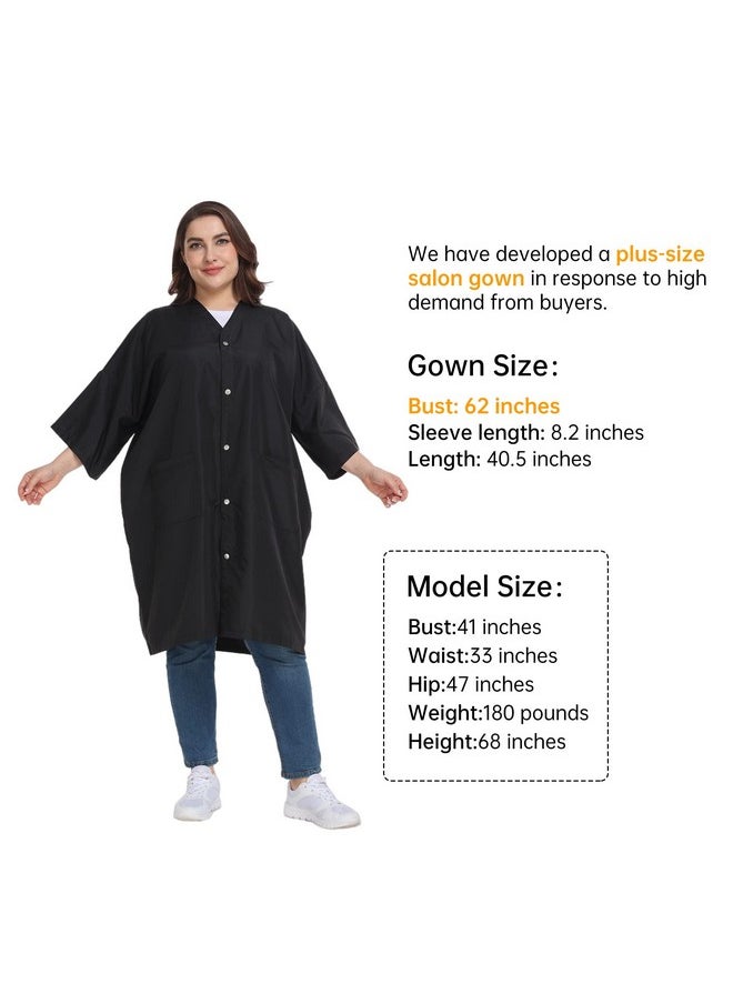 Perfehair PERFEHAIR Salon Client Gown Capes - Plus Size Hair Coloring Wrap Kimono Style for Women & Men, Hair Stylist, Dog Grooming Smock with 2 Pockets, 5 Snap Closures, Lightweight & Soft  - Image 2