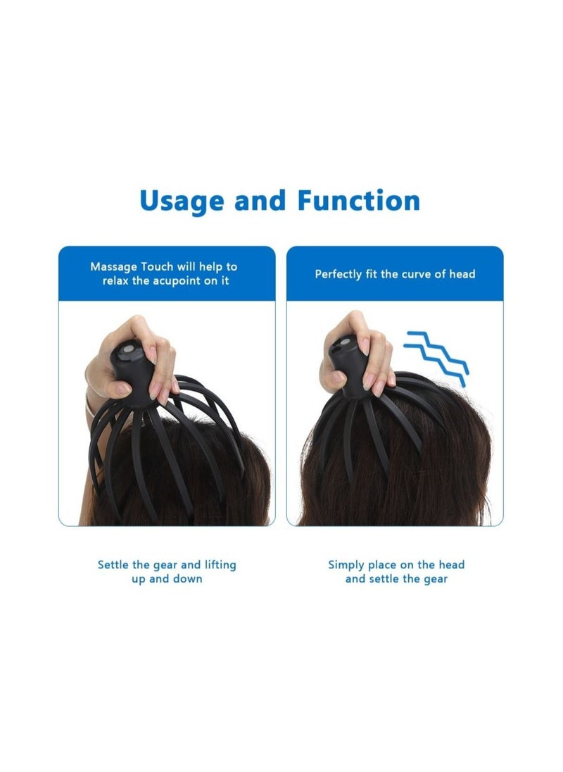 Generic Electric Octopus Claw Head Massager Scalp Therapeutic Head Scratcher Relieves Stress and Fatigue, Provides Vibration and Bluetooth Hair Stimulation.  - Image 5