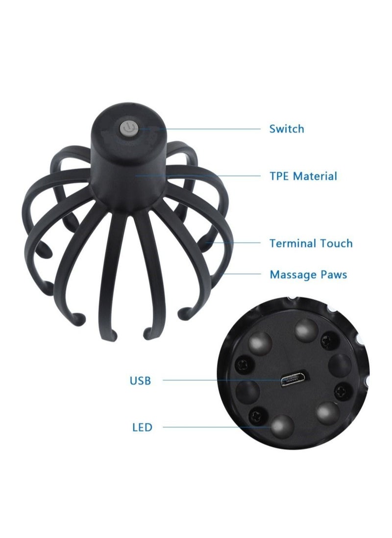 Generic Electric Octopus Claw Head Massager Scalp Therapeutic Head Scratcher Relieves Stress and Fatigue, Provides Vibration and Bluetooth Hair Stimulation.  - Image 2