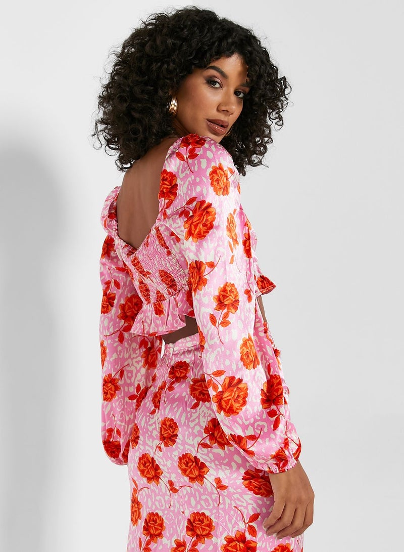 TOPSHOP Floral Print Midi Skirt - Image 2