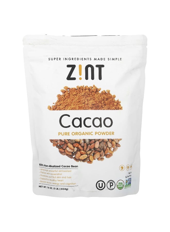Zint, Pure Organic Cacao Powder, 16 oz (454 g) - Image 1