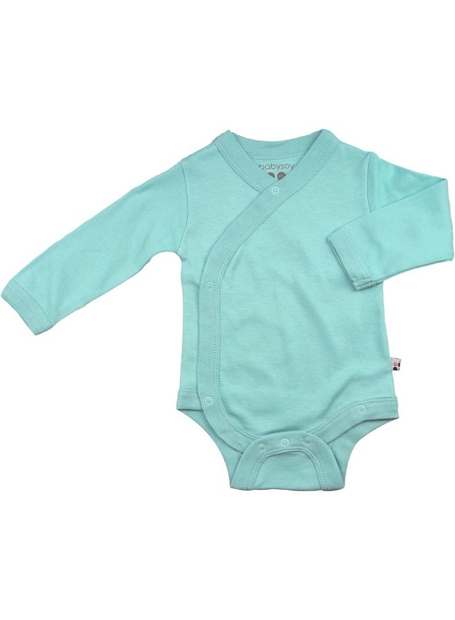 Babysoy Babysoy Organic Long Sleeve Modern Solid Kimono Bodysuit/Onesie  - Image 1