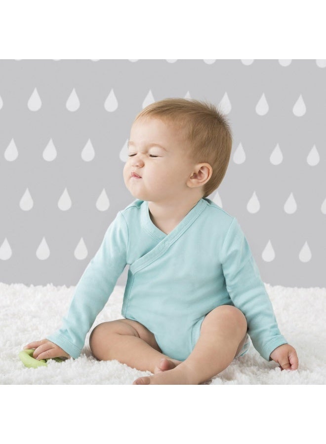 Babysoy Babysoy Organic Long Sleeve Modern Solid Kimono Bodysuit/Onesie  - Image 2