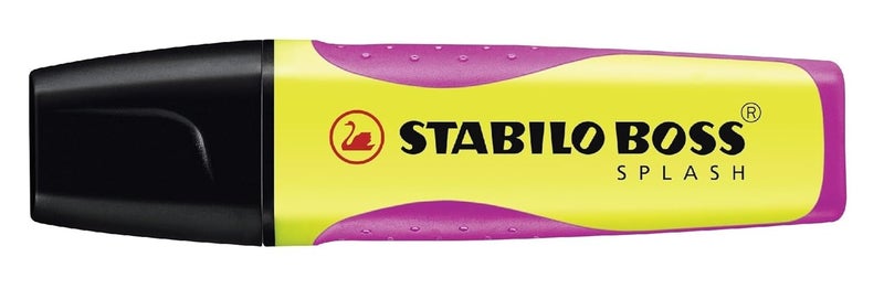 STABILO قلم تمييز بوس | 1 قطعة | سلسلة سبلش | أصفر فوسفوري - Image 1