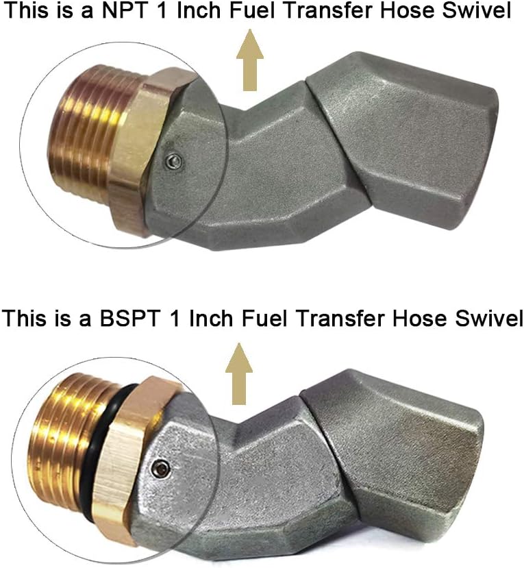YIENAKFUN 2PCS 1 Inch NPT Fuel Hose Swivel 360 Rotating Connector for Fuel Nozzle - Image 2