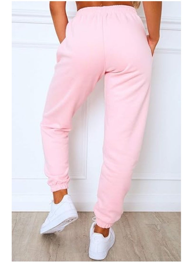 NIBEMINENT سروال رياضي نسائي عالي الخصر مع حبل سحب، بنطال جوجر، بنطال رياضي بقاع مشدود، سروال تمرين - Image 3