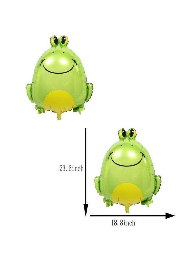 LYK 6PCS Green Frog Foil Balloons Large Inflatable Air Cute Frog Mylar Balloon for Bby Shower Insect Animal Themed Party Birthday Decoration Supplies - Image 5