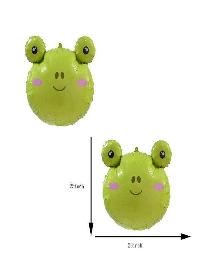 LYK 6PCS Green Frog Foil Balloons Large Inflatable Air Cute Frog Mylar Balloon for Bby Shower Insect Animal Themed Party Birthday Decoration Supplies - Image 4