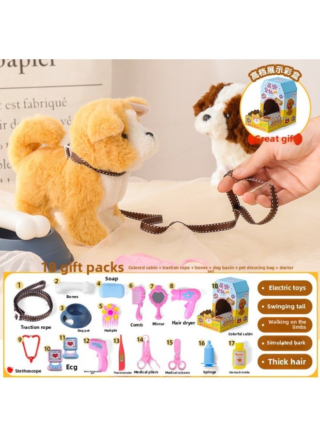 Dog Electric Plush Toy Doll Walking Smart Machine Golden Hair Call Doll Pet Toy Teddy-Color:Large Electric Golden Retriever + Traction Rope  - Image 5