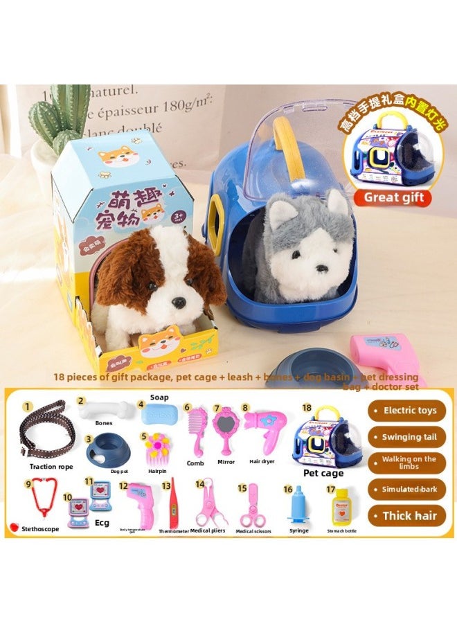 Dog Electric Plush Toy Doll Walking Smart Machine Golden Hair Call Doll Pet Toy Teddy-Color:Large Electric Golden Retriever + Traction Rope  - Image 3