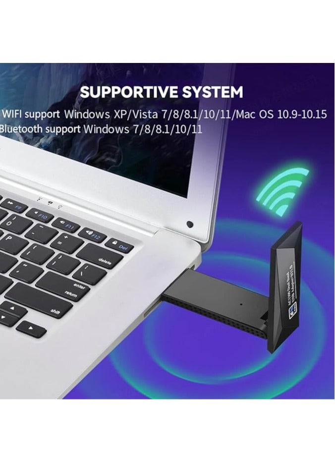 General 1300Mbps USB WiFi Adapter Dongle 2.4G/5G Dual Band Wi-Fi Adapter for Desktop PC, MU-MIMO, USB 3.0, Compatible with Windows 11, 10, 8.1, 8, 7, XP/Mac OS X  - Image 5