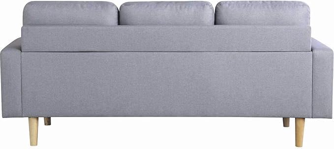 Harmony Home Studio Luxe L-Shaped Sectional Sofa w/Reversible Chaise, Wood Legs, Modern Scandinavian Corner Sofa Convertible Living room furniture, 194x128x87cm, Storm Grey, HC Home Canvas; Strom Grey - Image 3