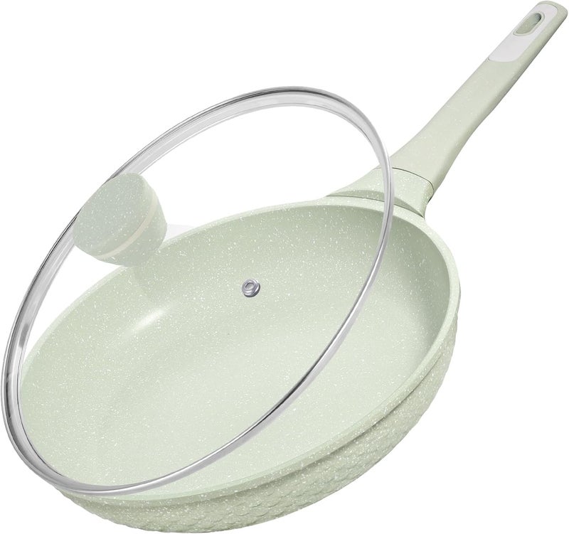 Xuanying Non Stick Frying Pan 11 Inch with Tempered Glass Lid - Super Nonstick, 100% PFOA/PFAS Free & Healthy Non-Toxic - Omelette & Egg Pan Skillet for All Stovetops (Induction/Gas/Electric), Dishwasher Safe - Image 1