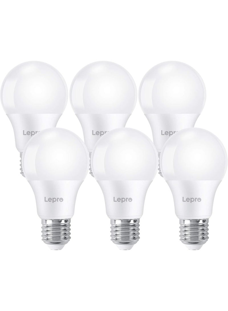 Lepro E27 Screw Bulb, Cool White 6500K, 60W Equivalent E27 LED Bulb, 8.5W 806lm Edison Screw Bulb, GLS Energy Saving E27 A19 LED Light Bulbs, Non-dimmable, Pack of 6 - Image 1