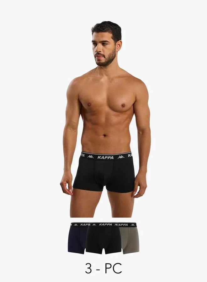 Kappa Kappa Men Logo Print Trunks - Pack of 3