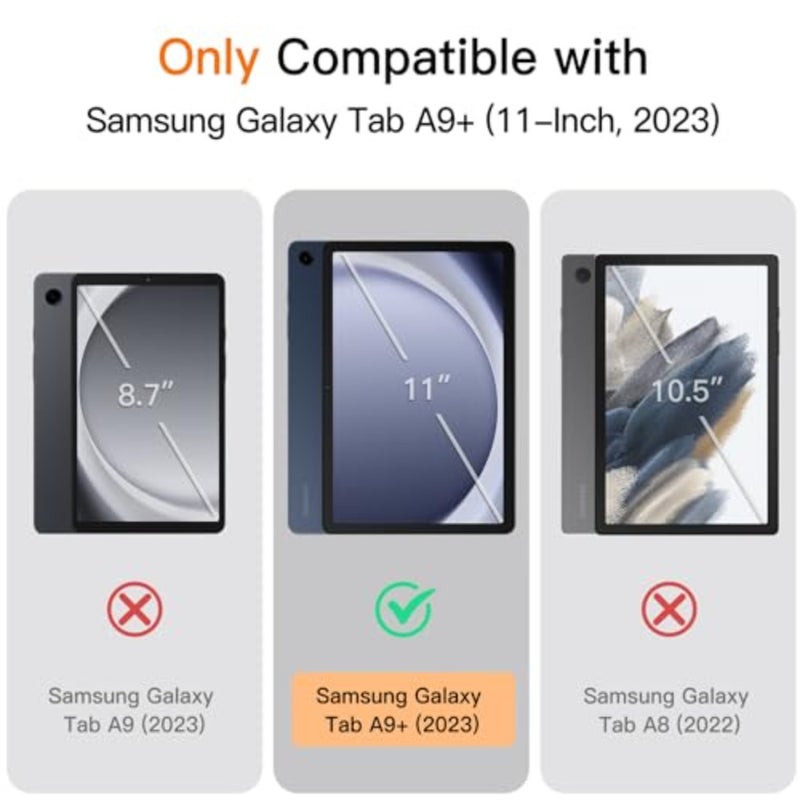 JETech Folio Case for Samsung Galaxy Tab A9 Plus 11", Navy Multi-Angle Stand Cover, Slim Protective Cover, Auto Wake/Sleep - Image 2