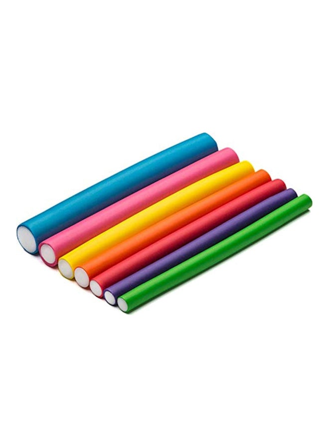 42 قطعة من قضبان مرنة لتجعيد الشعر أزرق/وردي/أصفر 7بوصة - Image 2